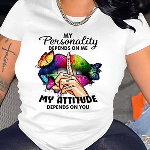 Butterfly Lip Print Graphic Top - Picture 1 of 1